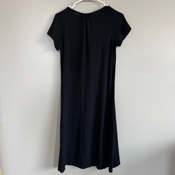 Fresh Produce Emma Dress Woman’s Size S Black Ruching Short Sleeve Style 21484 - Picture 2 of 8